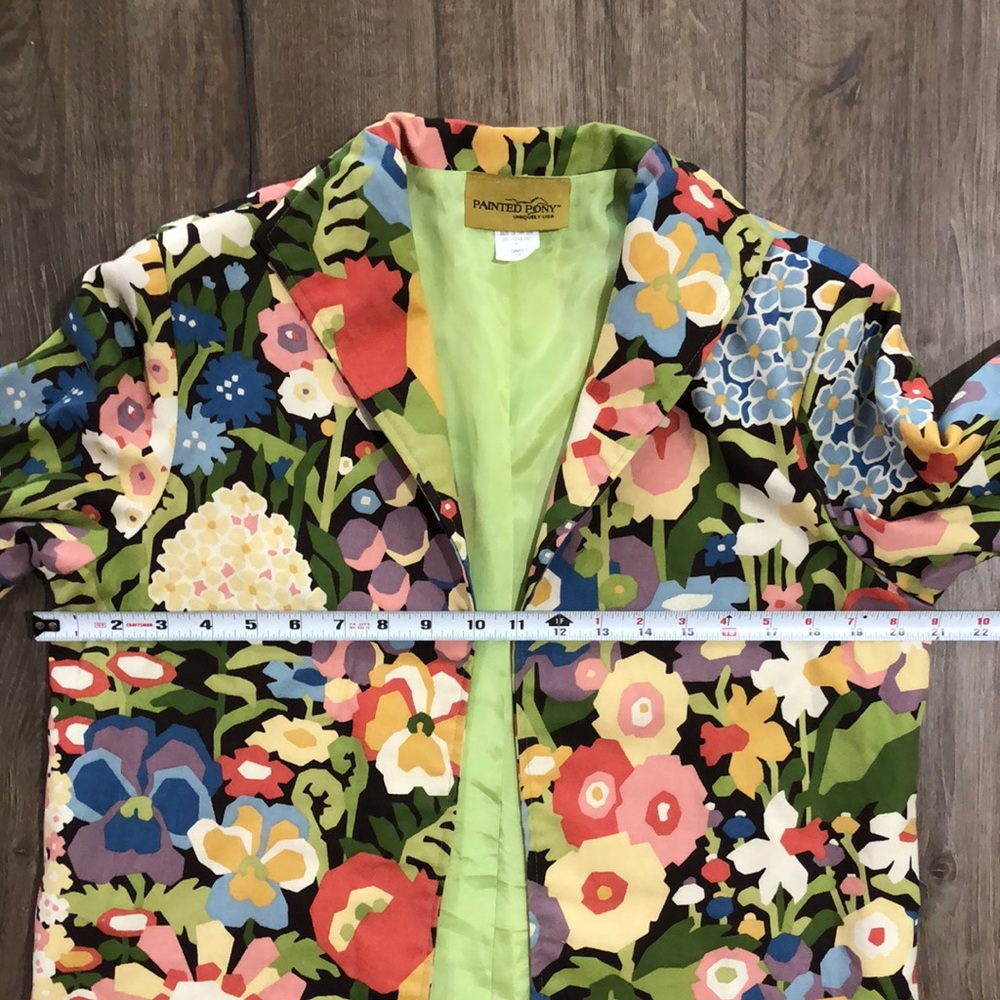Like new - PAINTED PONY Women's 100% Cotton Floral Blazer Jacket - Picture 9 of 10